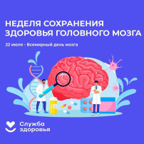 Неделя сохранения здоровья головного мозга (в честь Всемирного дня мозга 22 июля) Неделя сохранения здоровья головного мозга (в честь Всемирного дня мозга 22 июля).